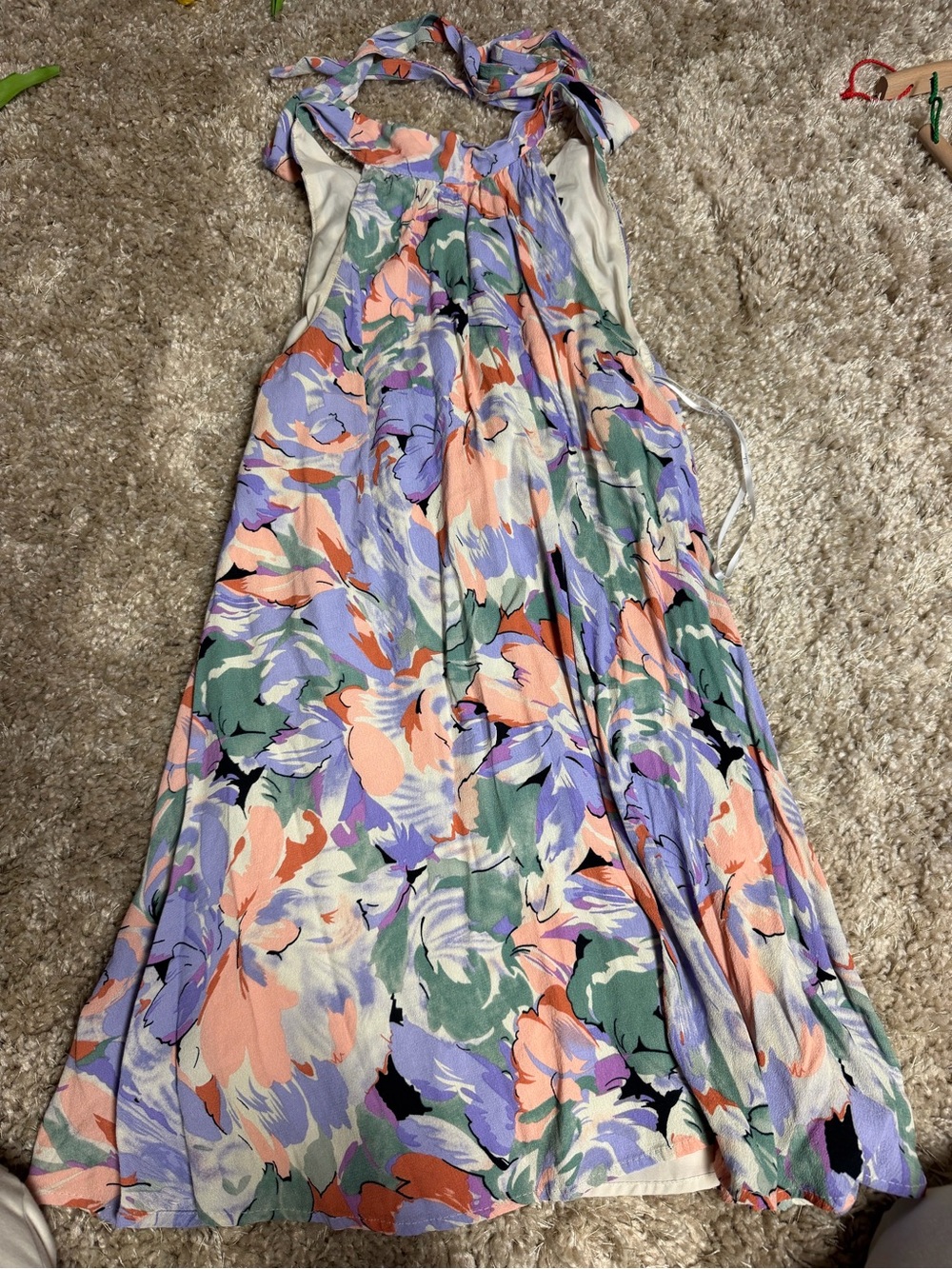 Floral Tie-Strap Dress Pastel colors